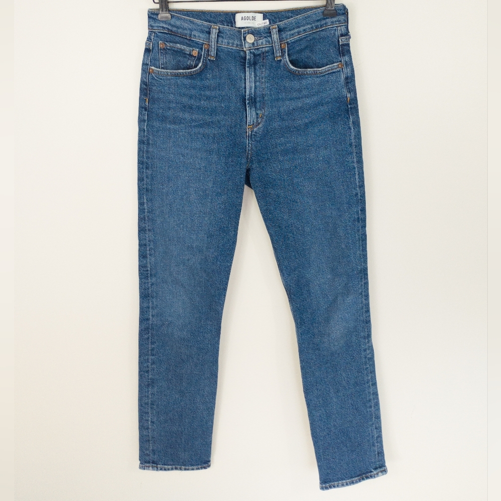 AGOLDE Merrel Mid Rise Slim Straight Ankle Jeans Cinema Wash 25